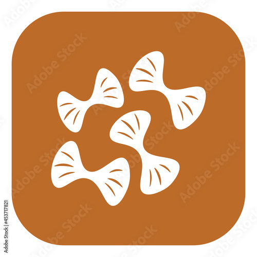 Farfalle pasta, icon illustration, vector on white background