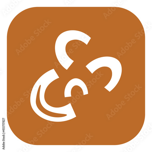 Pipe pasta, icon illustration, vector on white background