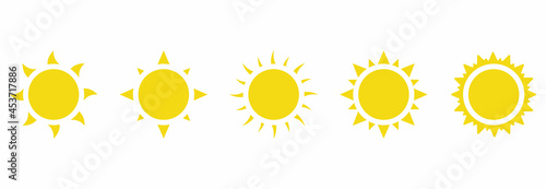 sun icon set vector sign symbol