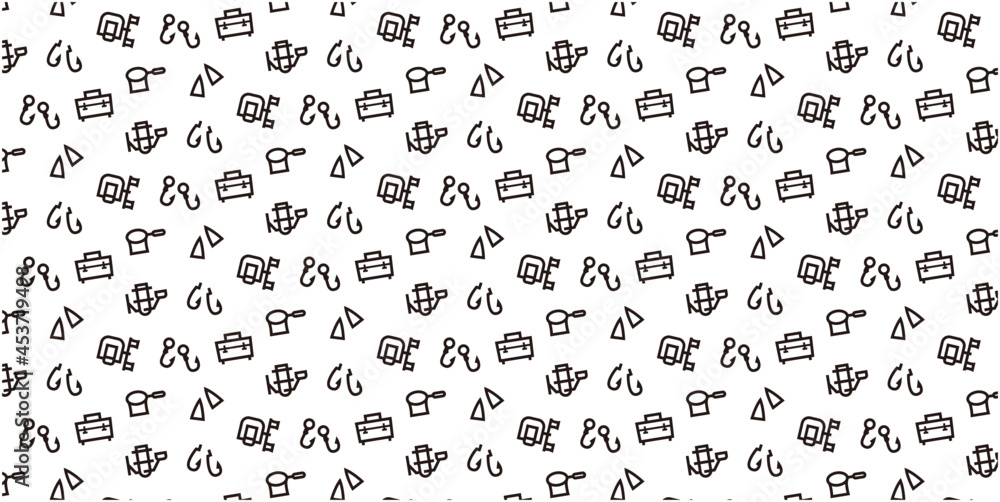 Fishing tackle icon pattern background for website or wrapping