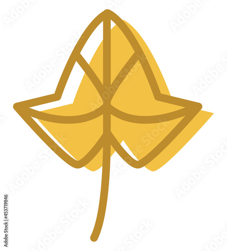 White poplar leaf, illustration, on a white background.