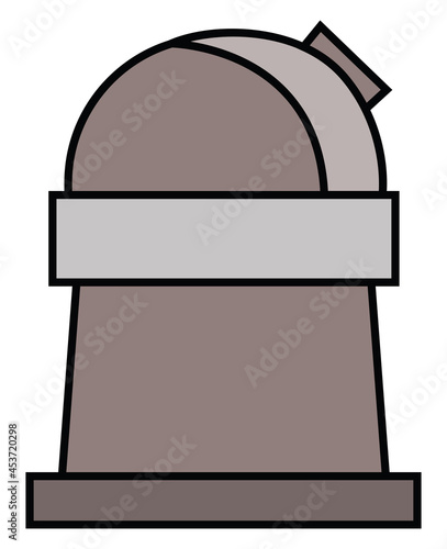 Grey observatory, illustration, on a white background.
