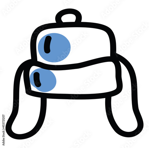 Russian winter hat, illustration, on a white background.
