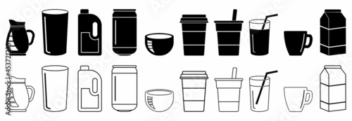 vector drink icon set illustrations