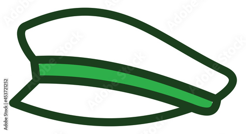 Sailor green hat, illustration, on a white background.