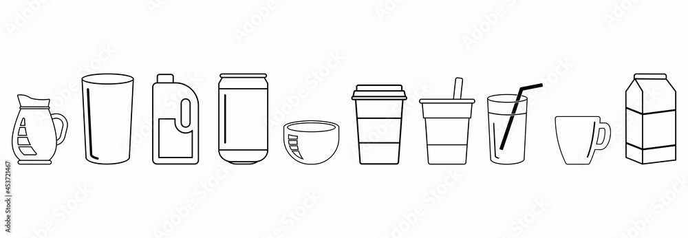 vector drink icon set illustrations vector drink icon set illustrations