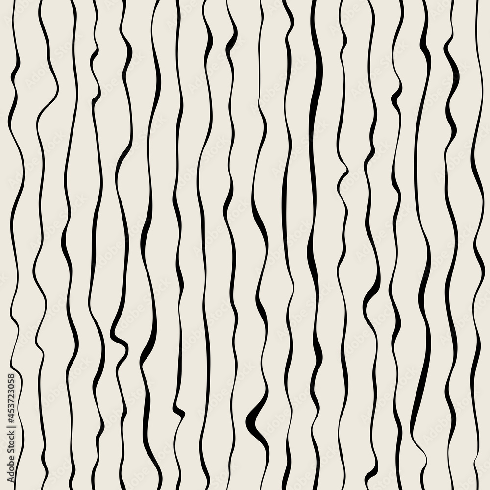 Fototapeta premium Hand drawn seamless wave lines pattern