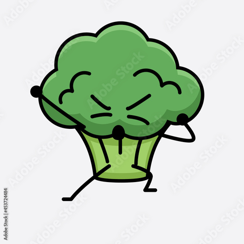 Vector Illustration of Broccoli Character Mascot