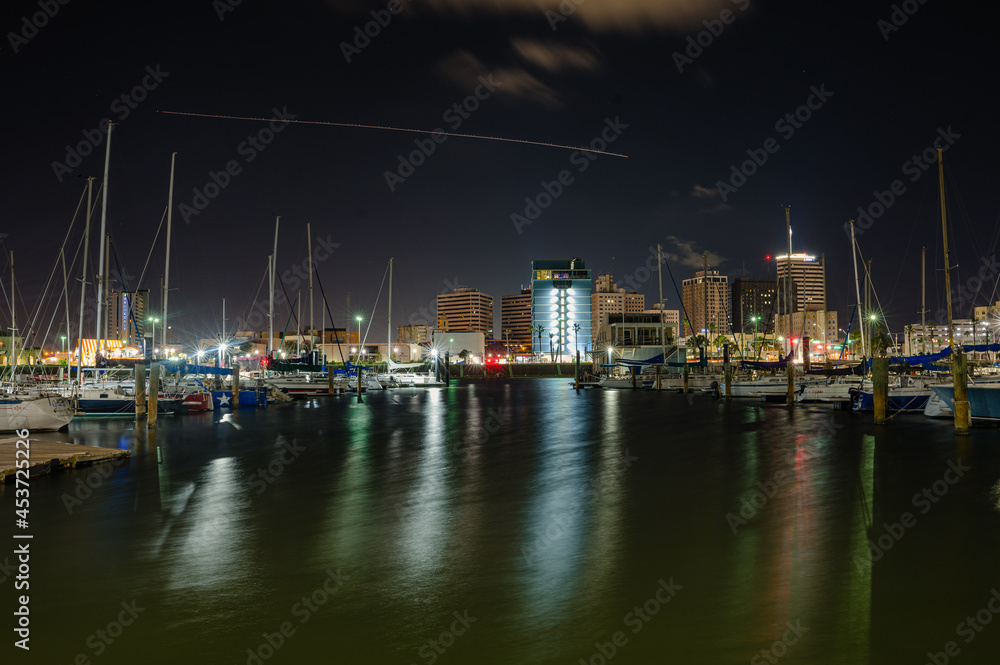 A view of Central City
Corpus Christi, TX at night
