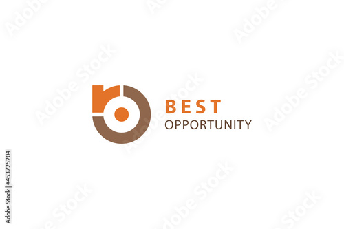 Letter B and O best opportunity simple and modern creative orange color technological logo