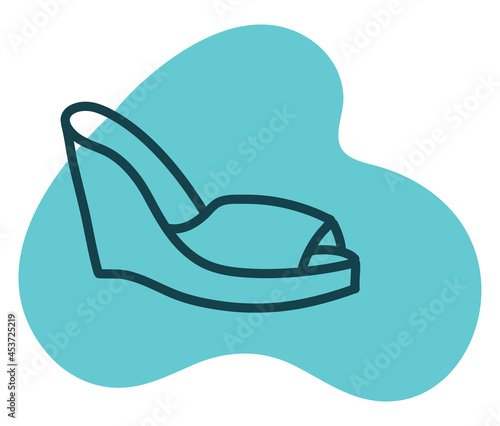 Espadrille heels, illustration, on a white background.