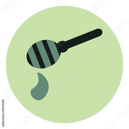 Wooden honey spoon, illustration, on a white background.