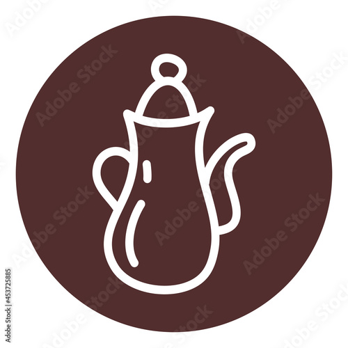 Tall glass teapot, illustration, on a white background.