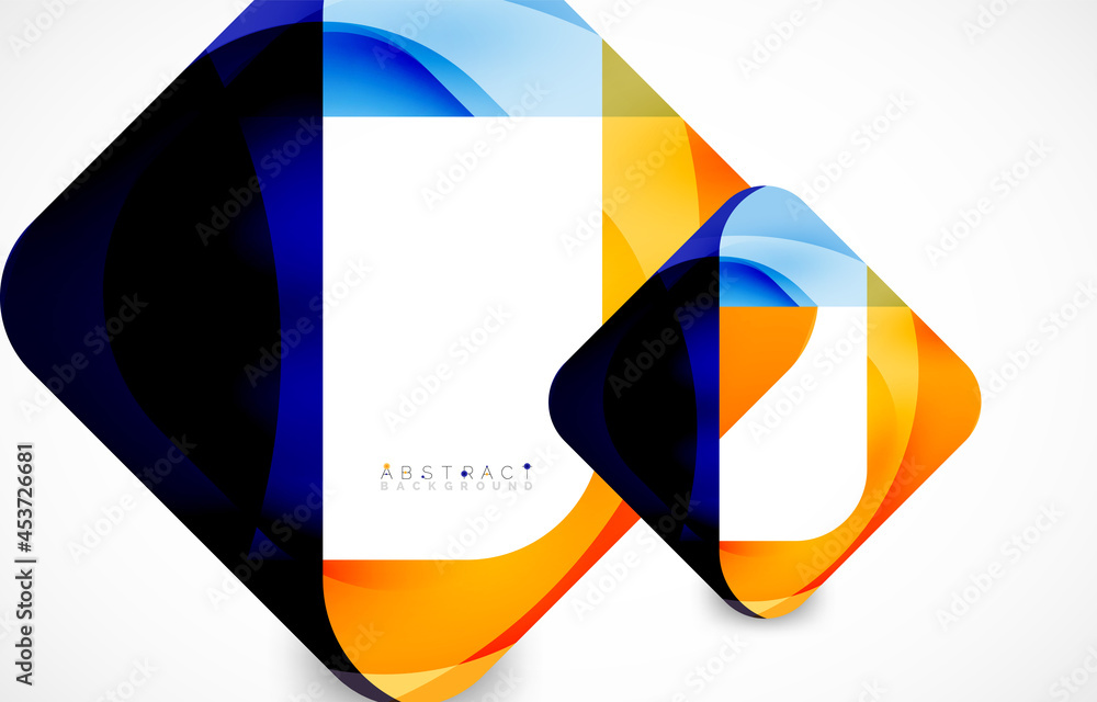 Minimal background. Abstract square shape with round corners created with wavy forms. Vector Illustration For Wallpaper, Banner, Background, Landing Page Minimal background. Abstract square shape with round corners created with wavy forms. Vector Illustration For Wallpaper, Banner, Background, Landing Page