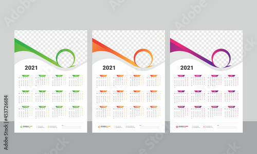 One Page Wall Calendar 2022 Template