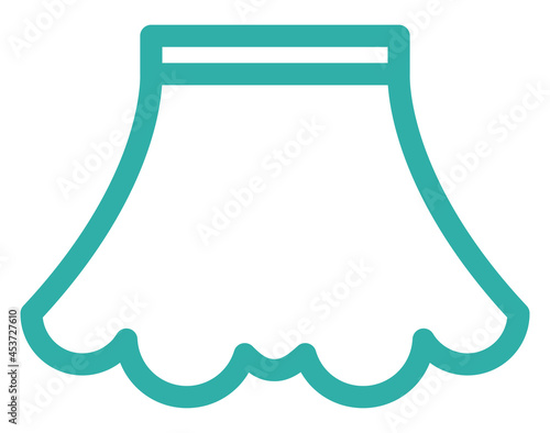 White flowy skirt, illustration, vector on a white background.