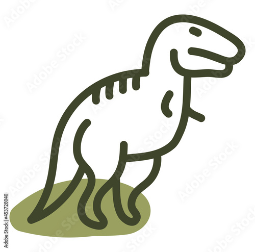 Carnotaurus dinosaur, illustration, vector on a white background.