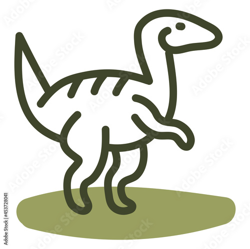 Diplodocus dinosaur, illustration, vector on a white background.