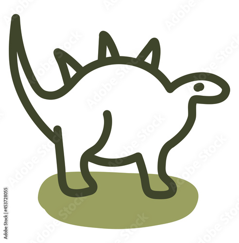 Green Carnotaurus, illustration, vector on a white background.