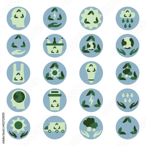 Green enviroment, illustration, vector on a white background.