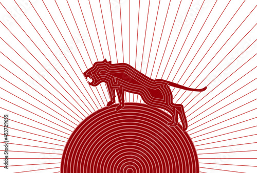 寅　年賀状　和柄　背景