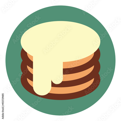 Delicous blinis, illustration, vector on a white background.