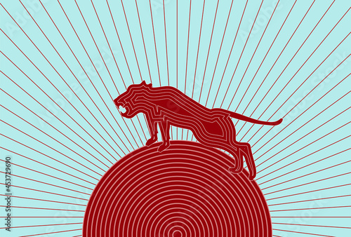 寅　年賀状　和柄　背景