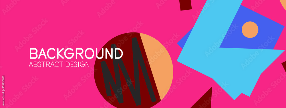 Obraz premium Abstract background. Blocks, lines, triangles, circles composition. Techno or business concept for wallpaper, banner, background, landing page