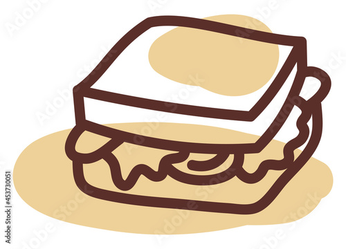 Fresh sandwich, illustration, vector on a white background.