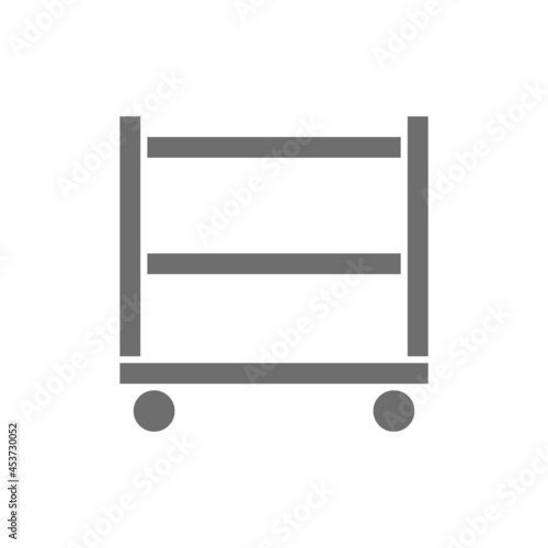 Metal table for welding tools grey icon.