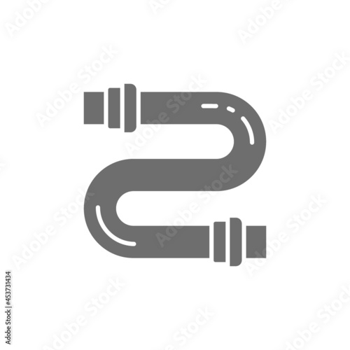 Water pipe grey icon. Isolated on white background