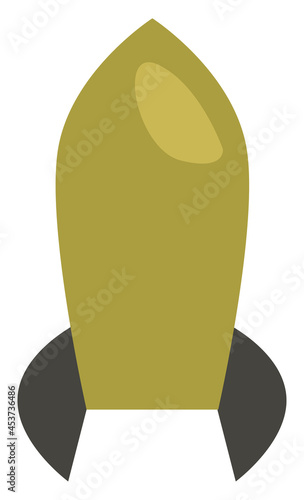 Green army warhead, illustration, vector, on a white background.