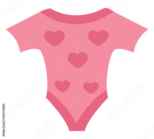 Pink baby clothes, illustration, vector, on a white background.