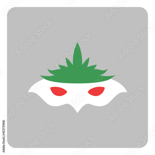 Italian female mask, illustration, vector, on a white background.