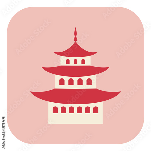 Japan castle, illustration, vector, on a white background. photo