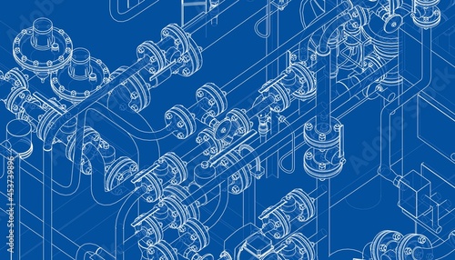 Valves and other industrial equipment. Vector