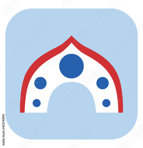 Russian kokoshnik, illustration, vector, on a white background.