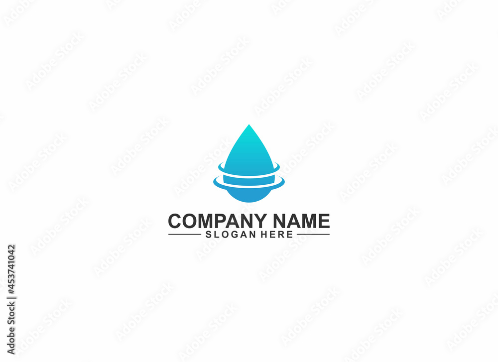 pure water drop logo with dripping water drop illustration pure water drop logo with dripping water drop illustration