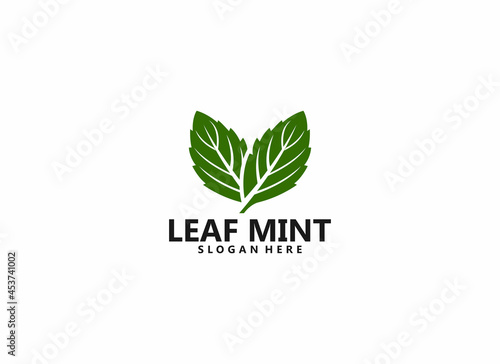 fresh and natural mint leaf logo