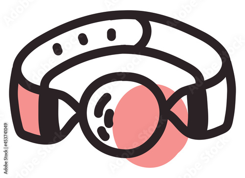 Pink gag ball, illustration, vector, on a white background.