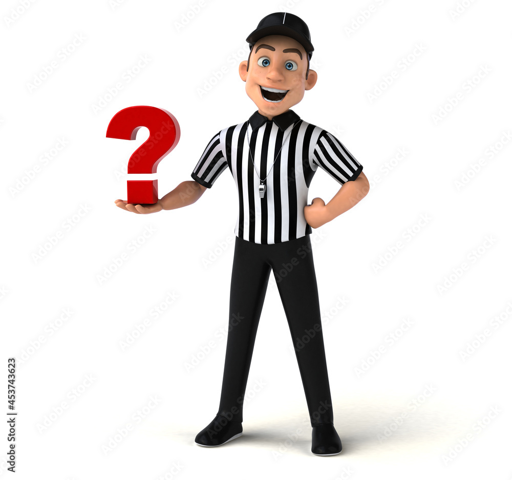 Fun 3D Illustration of an american Referee Fun 3D Illustration of an american Referee