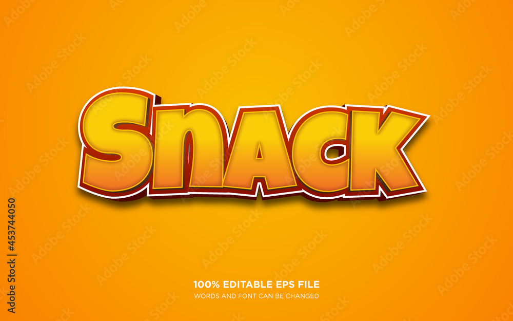 Snack editable text style effect Adobe Stock