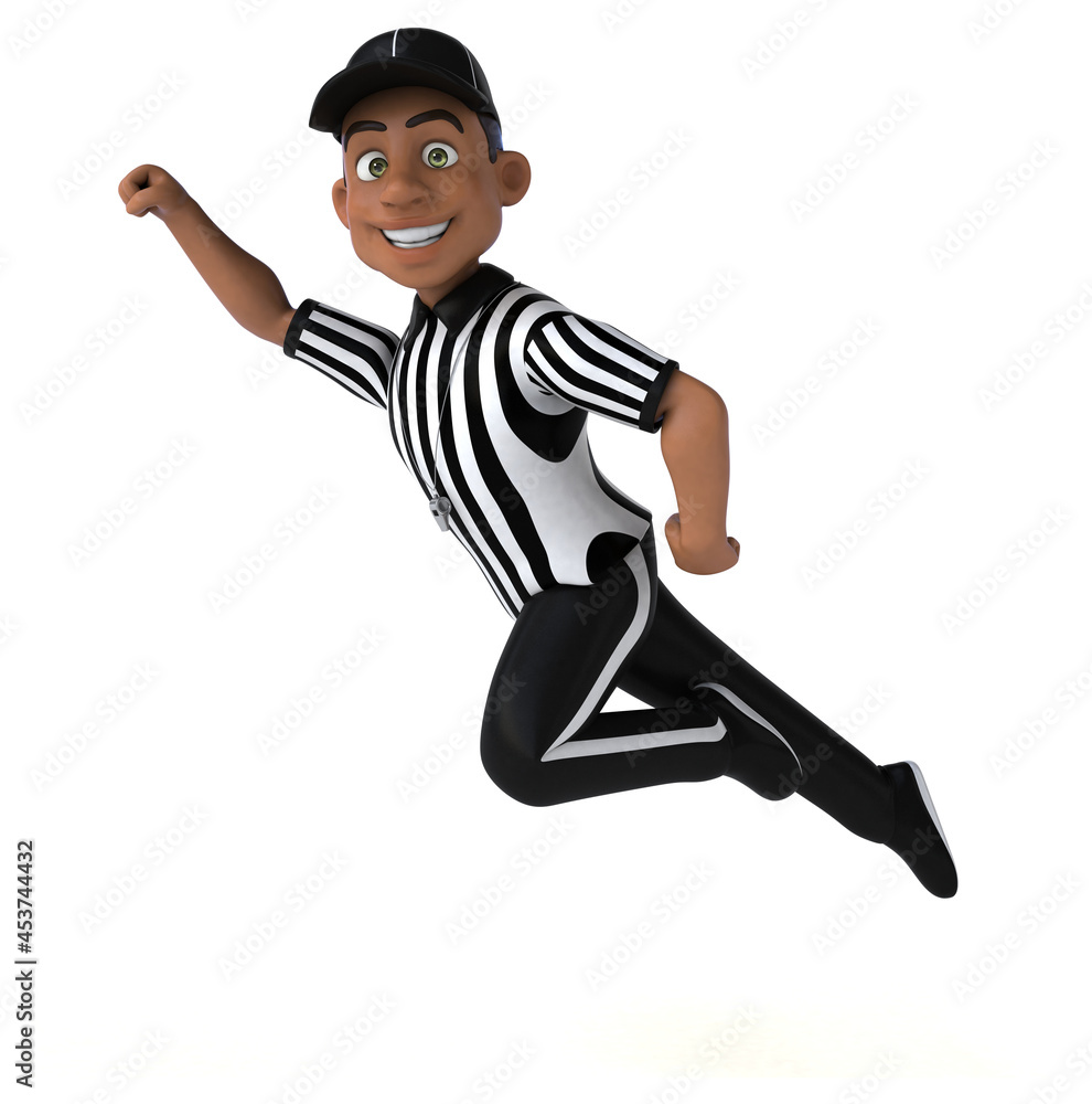 Fun 3D Illustration of an american Referee