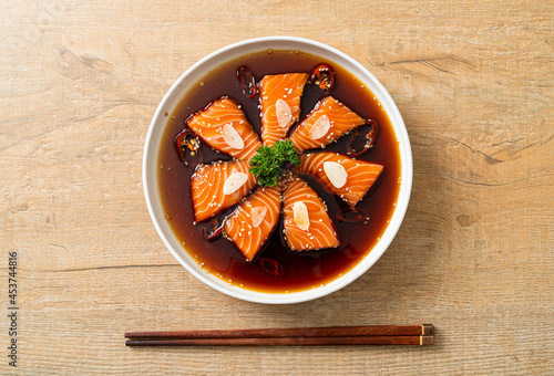 Salmon marinated Shoyu or Salmon Pickled Soy Sauce photo