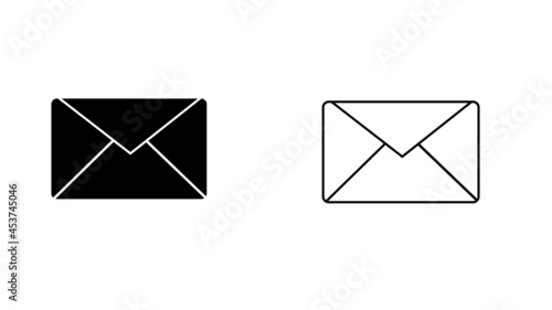 envelope set, icon in trendy flat design