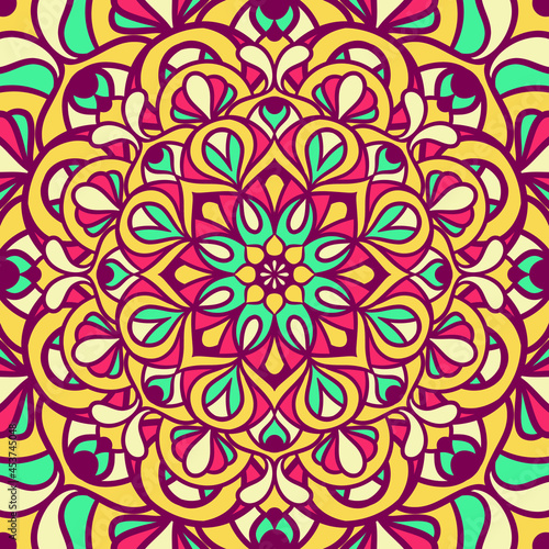 Ethnic Mandala Round Ornament Pattern With Colorful