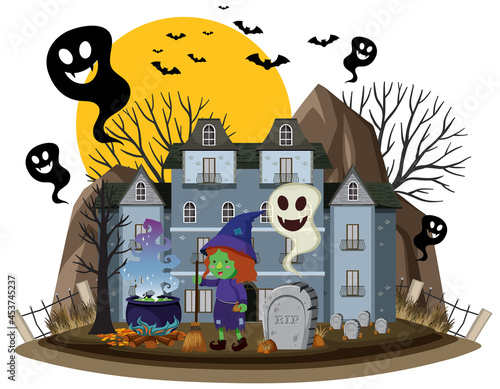 Halloween festival with haunted mansion