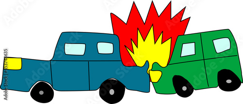 後方から激突される自動車