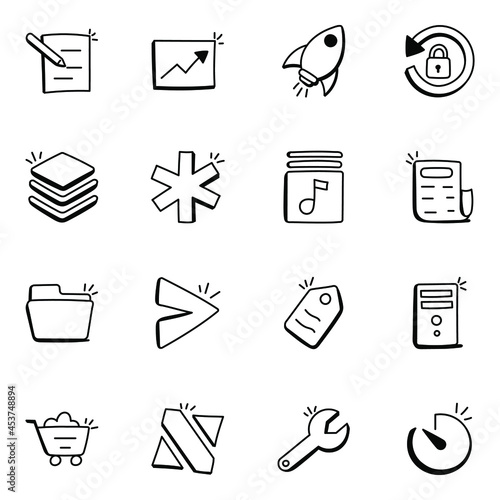 Doodle Icons for Media and UX

