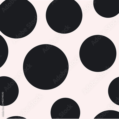 Seamless pattern with black big dots. Vector